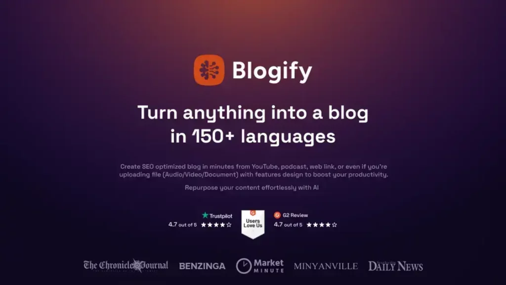 Blogify AI - Elevate Your Blogging Experience with AI Writing