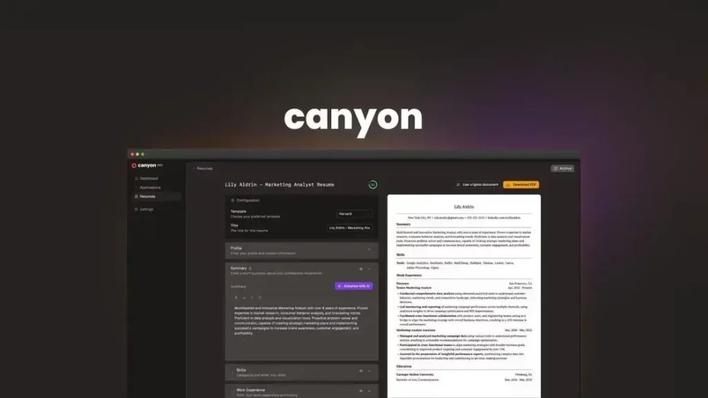 Canyon - All-in-One Job Application Platform