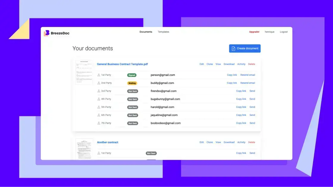 Create custom templates for various agreements