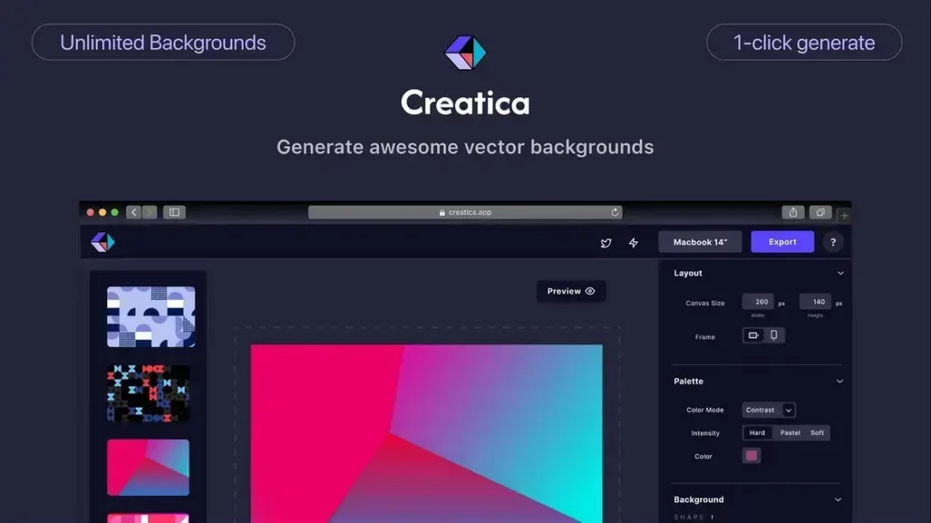 Creatica - Unlimited Unique Vector Backgrounds Generator