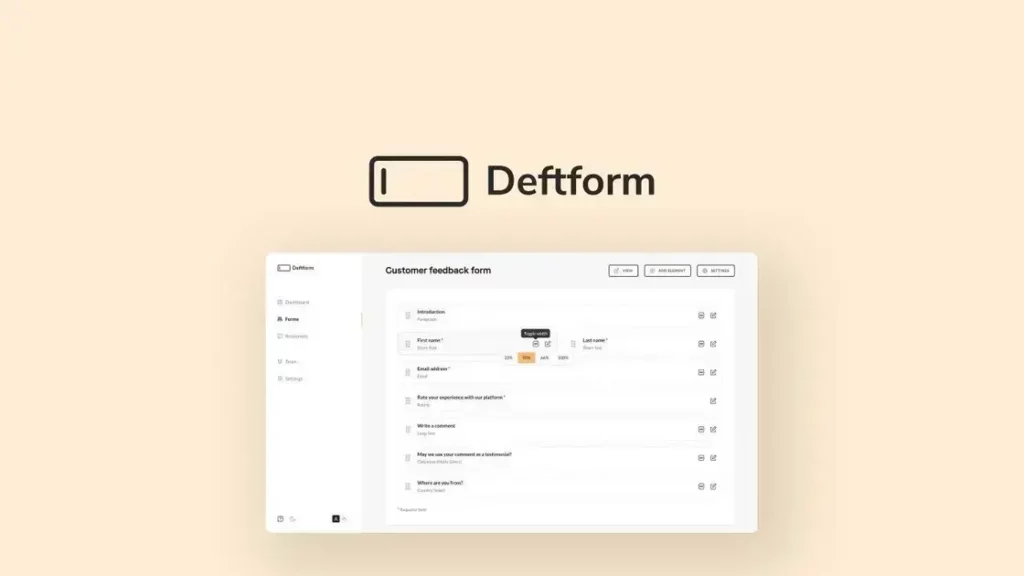 Deftform - User-Friendly Form Builder for Effortless Creation