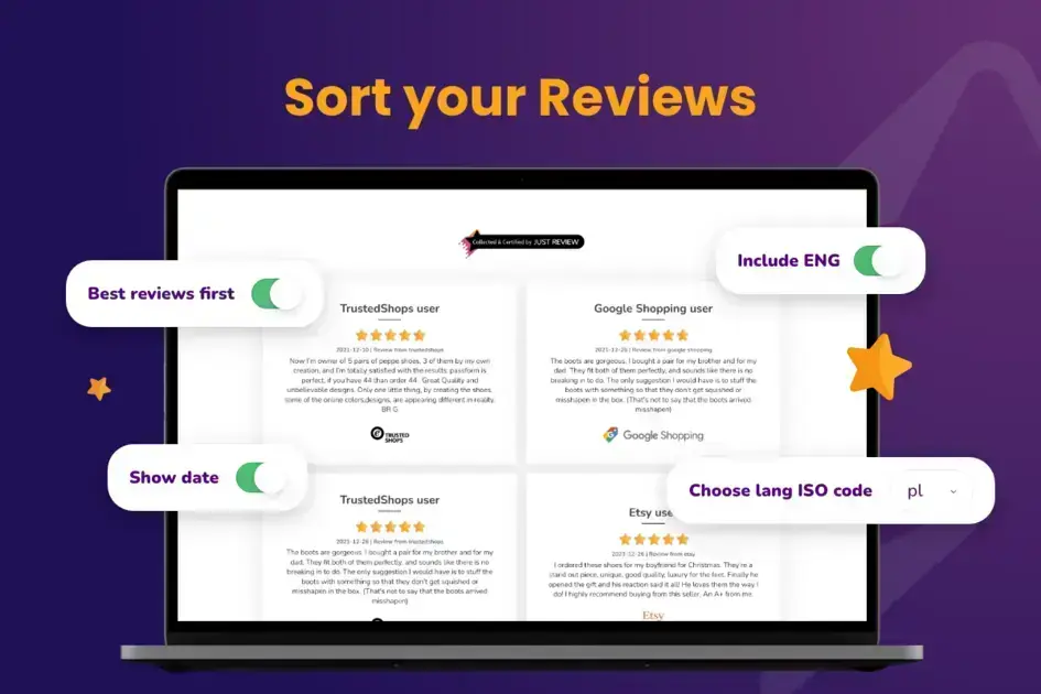 Effortlessly connect major reviewing platforms