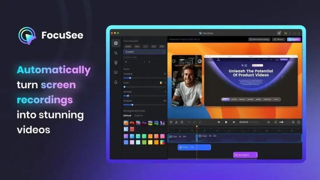 FocuSee - Transform Screen Recordings into Stunning Videos Automatically | SEO