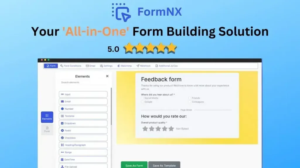 FormNX - Create Powerful Forms Without Coding | Form Builder