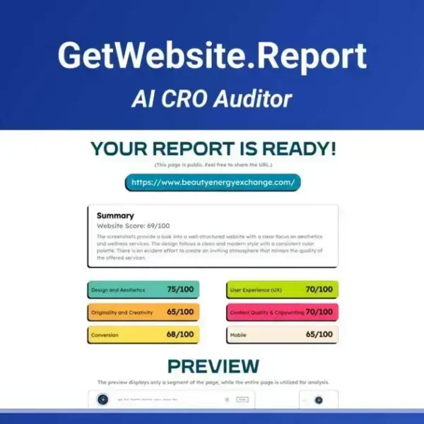 GetWebsiteReport - AI-Powered Website Audit Tool | Exclusive Deal