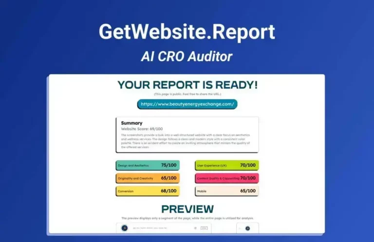 GetWebsiteReport - AI-Powered Website Audit Tool | Exclusive Deal