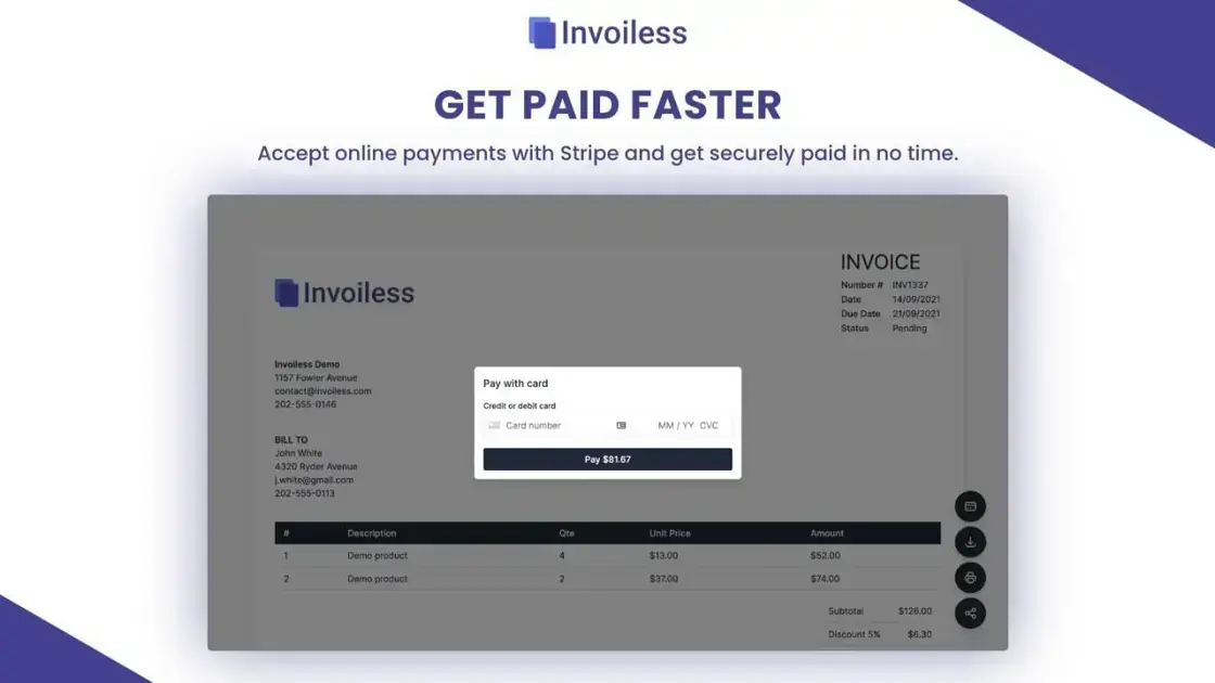 Integrate with any infrastructure with Invoiless API