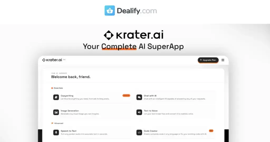 Krater.ai - All-In-One AI Tools for Copywriting, Image Generation, and more