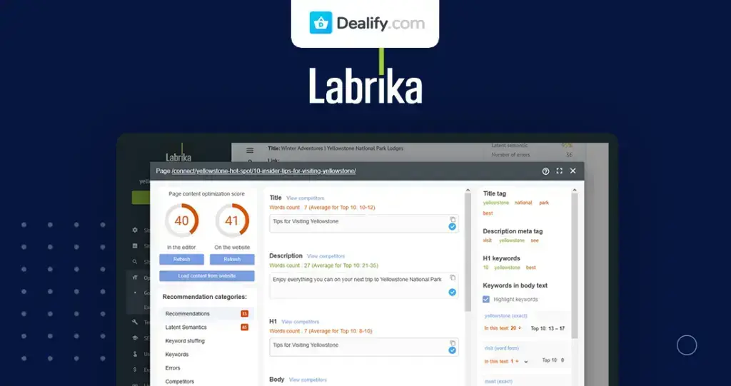 Labrika - AI-Powered SEO Platform for Effective Search Engine Rankings