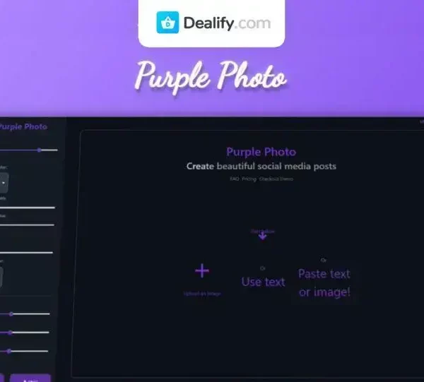 Purple Photo - Create Stunning Social Media Posts effortlessly