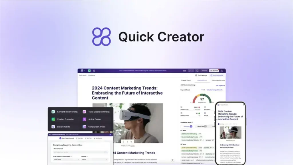 Quick Creator - Boost Blog Visibility with AI