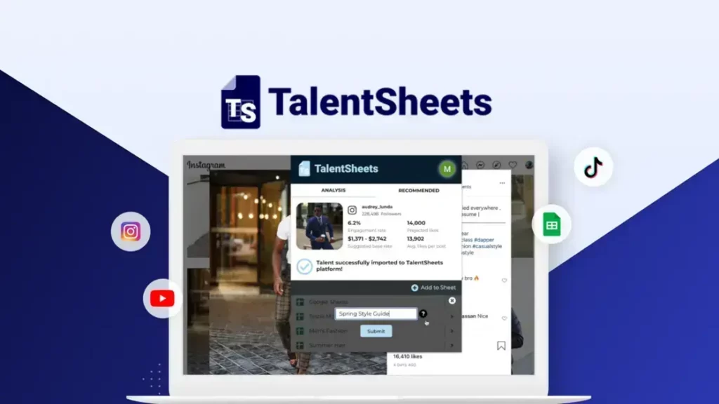 TalentSheets - Tools for Influencer Marketing | Software