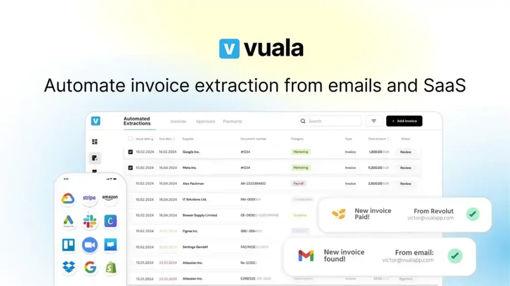 Vuala - Automate Invoice Processing & Accounting Management