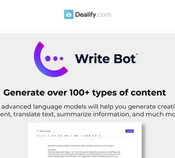 WriteBot - AI Writing Tool to Inspire Creativity | Exclusive Deal