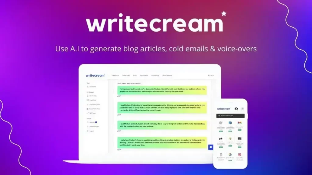 Writecream - Your Secret Weapon for SEO, Sales & Marketing