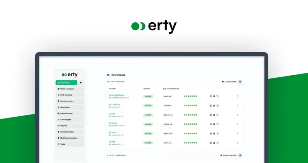 Erty - Enhance Uptime Monitoring for Online Success